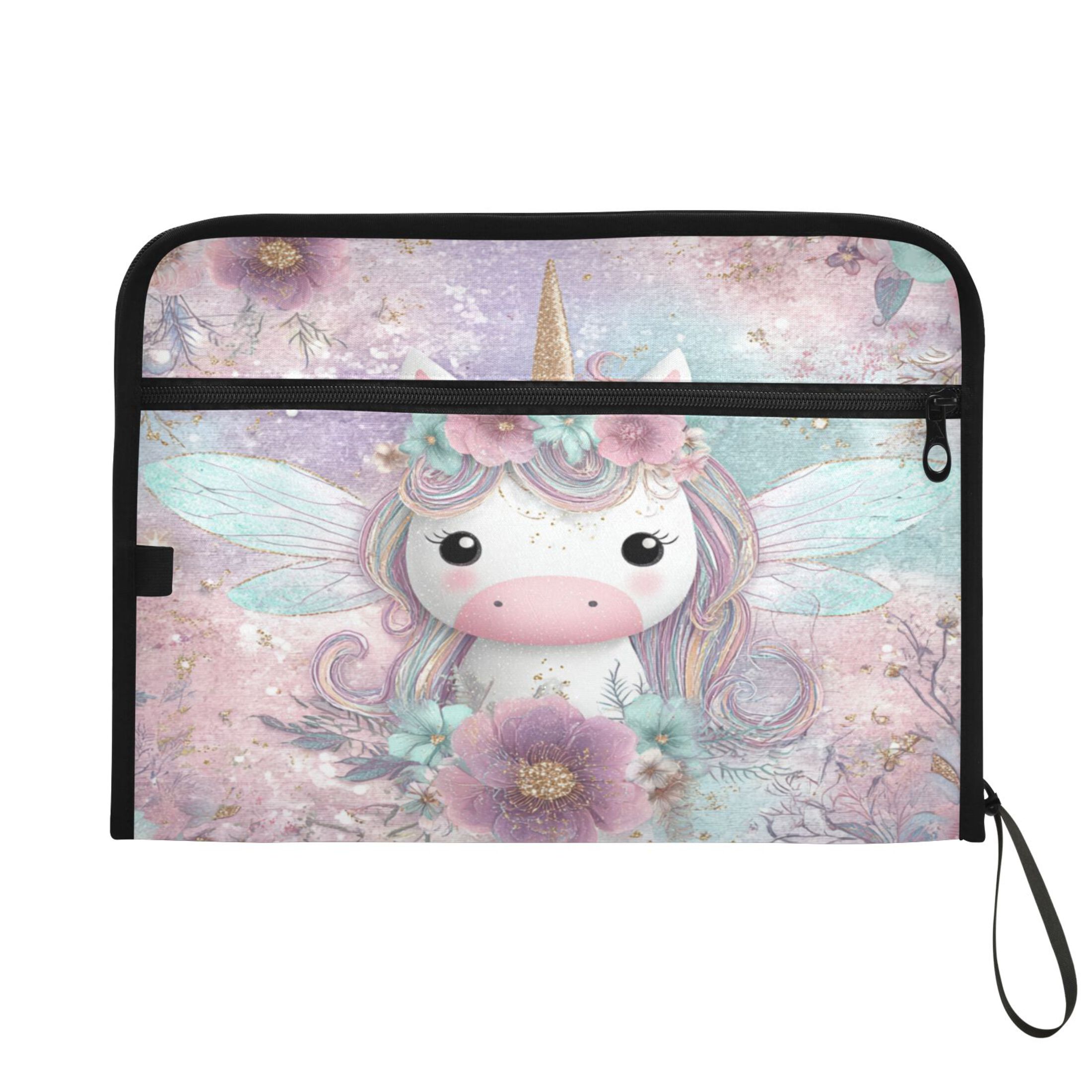 Wobogo Cute Unicorn Expanding File Folder Letter Size Accordion Filing Organizer 13 Pocket Separate Organ Pocket