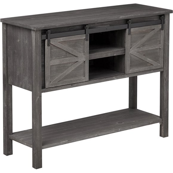 OKD Console Table W/Sliding Barn Doors, Farmhouse 46 Inch Entryway