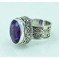 thumbnail image 2 of Navya Craft Natural Amethyst Oval Sterling Silver Handmade Statement Cocktail Women Ring Size 12.5, 2 of 9