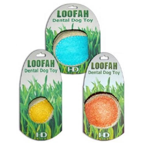 loofah dental dog toy