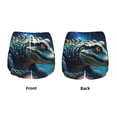 thumbnail image 3 of Susaid Starry Sky Colorful Crocodile A Print Women's High Waisted Running Shorts Quick Dry Athletic Gym Track Workout Shorts Zip Pocket-Large, 3 of 7