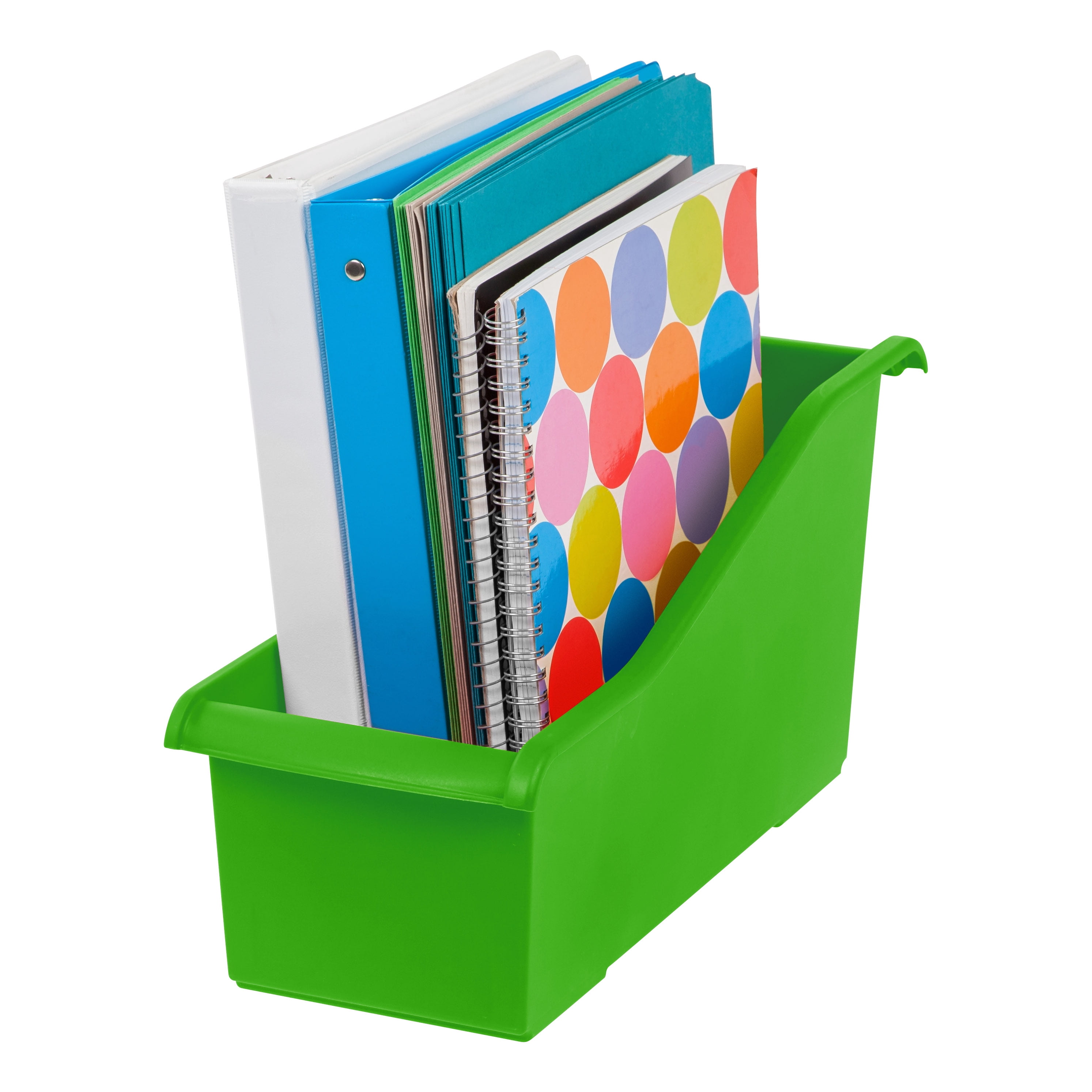 IRIS USA, Connecting Plastic Book Bin, Green