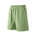 thumbnail image 6 of ITSAME Womens Cotton Shorts Straight Leg Elastic Waist Summer Loose Casual Shorts with Pockets Mint Green Size 2XL, 6 of 7