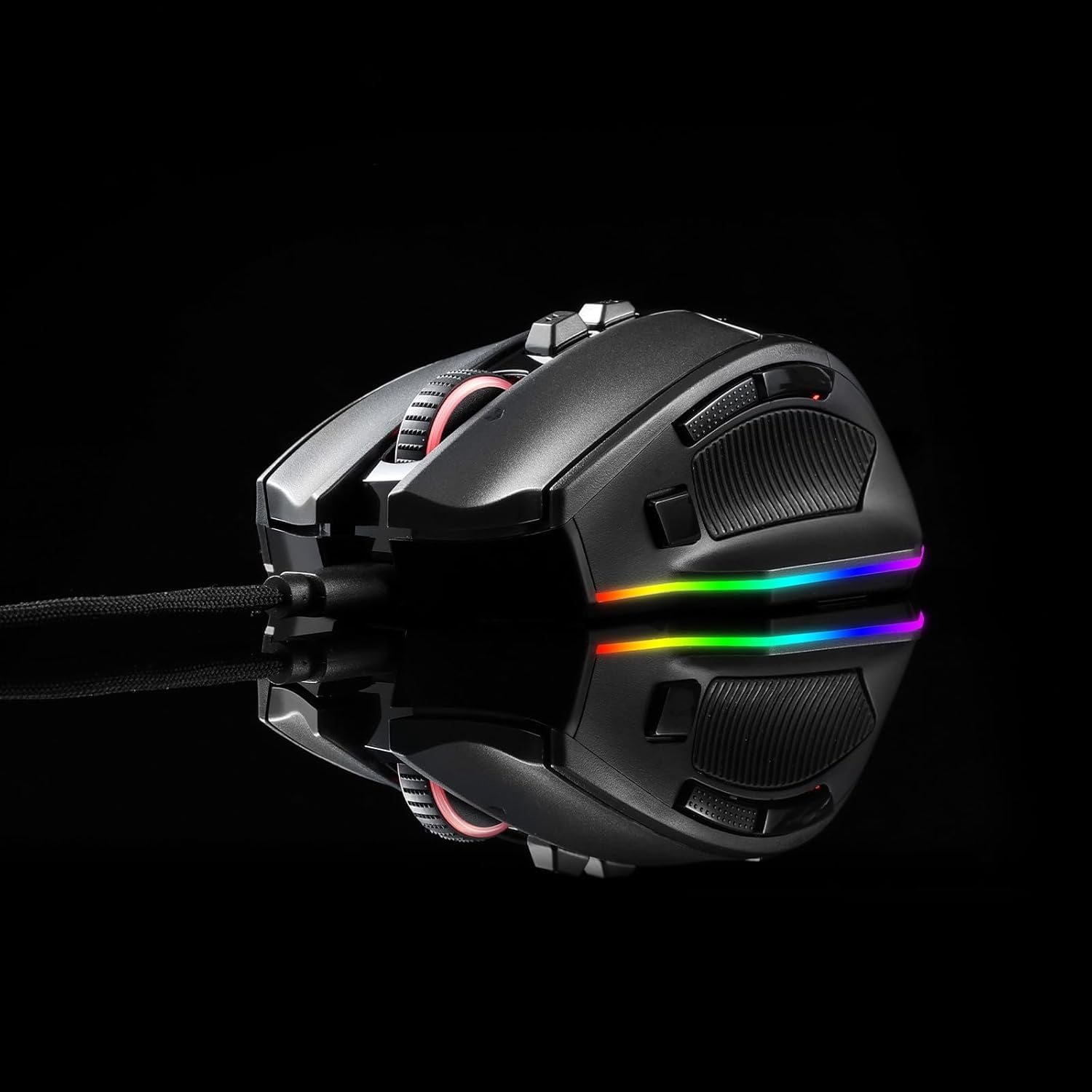 Redragon M813 Wired RGB Gaming Mouse with 4D Dual Mode Scroll Wheel, Optical Ergonomic Gamer Mo