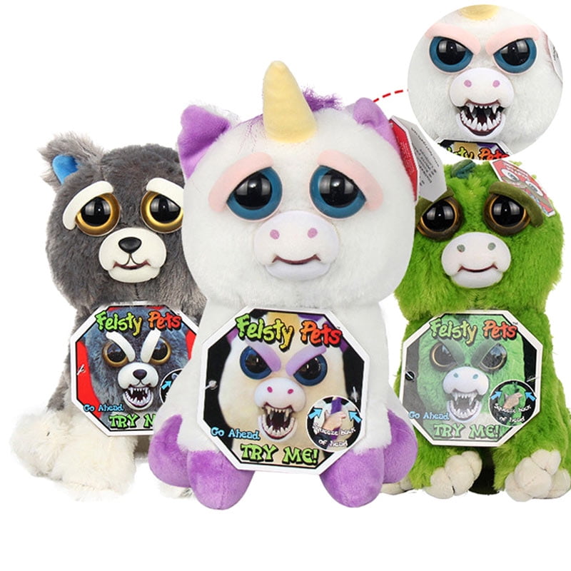 Parent-Child Feisty Scary Face Soft Kids Plush Stuffed Toy Doll Unicorn Toys 