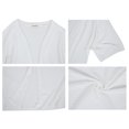 thumbnail image 5 of Women's Waffle Knit Kimono Cardigans Lightweight 3/4 Batwing Sleeve Sweater Beach Cover Up, White, X-Large, 5 of 5