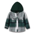 thumbnail image 3 of Bovxnpu Toddler Boys Girls Fall Winter Jacket, Boys Hooded Fleece Jacket Zipper Coat, Hooded Long Sleeved Brushed Plaid Shirt Jacket, 3 of 3