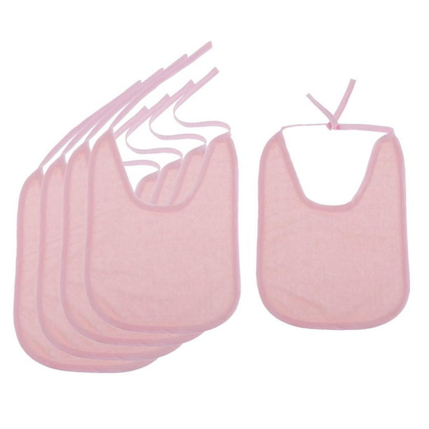 5 Baberos Impermeables para Comer - Baberos Impermeables para , Delantal de Tela Lavable para Adultos Ma - rojo, 29 *22 cm Macarena Babero para discapacitados adultos