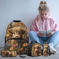 thumbnail image 2 of Bulopur Cute Kids 17 Inch Backpack Set, 4 Piece Highland Cow Print School Bookbag with Lunch Box, Water Bottle Holder and Pencil Case for Elementary, 2 of 8
