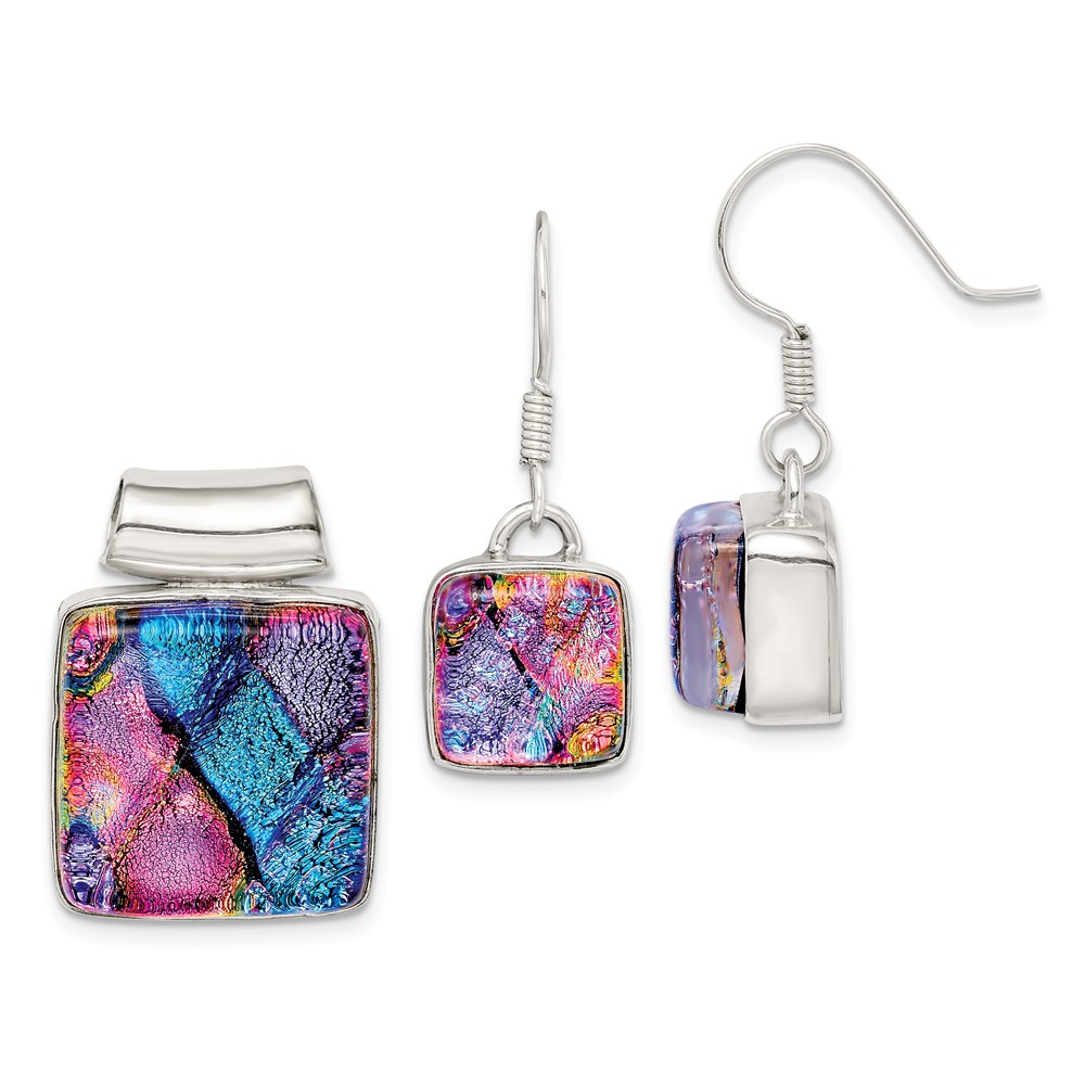 Necklace in Dichroic glass multicolor BB-2