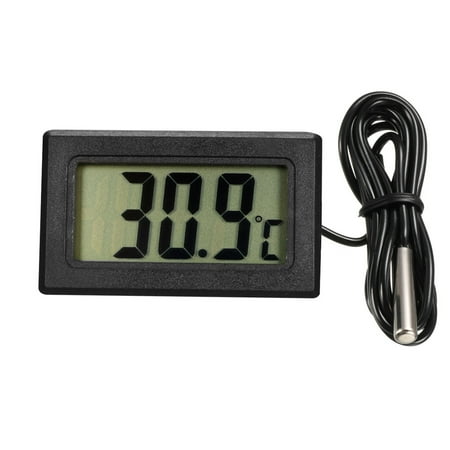 Terrarium Thermometer Digital LCD Thermometer Aquarium Thermometer with Probe for Vehicle Reptile Terrarium Fish Tank Refrigerator(Celsius) ()