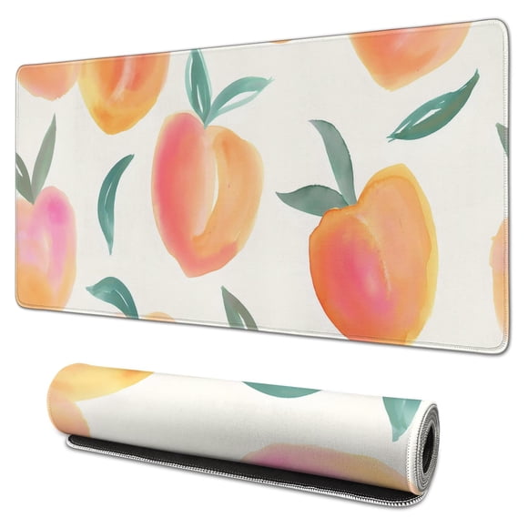 Tapis de Souris Pêche Jaune Imperméable, Caoutchouc+multispandex Lavable Tapis de Souris pour Bureau Maison Jeu 31.5x15.7 Pouces