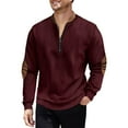 thumbnail image 3 of Sweatshirts for Men 2025 Fall Winter Long Sleeve Half Zipper Corduroy Slim Fit Casual Sweatshirt Pullover Tops, 3 of 8