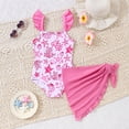 thumbnail image 5 of ibiyuan Girls Swimsuit Cover Up Two Pieces Adjustable Strap Girls Dress Up Clothes Quick-Dry Contrast Trim Tankini for Girls Modest Ruched Ribbed Bikinis for Teens Swimwear Shorts and Skirt, 5 of 9