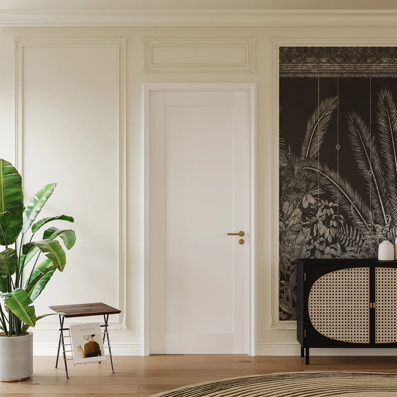 28" x 96" Paneled Solid Core Door Slab - Solid Manufactured Wood White Primed Standard Size Interior