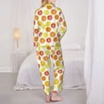 thumbnail image 6 of Goofa Lemon Orange Printed Women’s 2 Piece Pajama Set Super,Pajamas Women's Long Sleeve Sleepwear Soft Button Down Loungewear Pjs Lounge Set Nightwear-X-Large, 6 of 9
