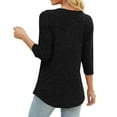 thumbnail image 3 of FAIWAD 3/4 Sleeve Tops for Women V Neck Criss-Cross Casual Shirts Loose Lightweight Knit Sweaters, 3 of 8