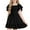 Black#01, variant on Xyxonk Girls Summer Short Sleeve Dress Tie Back Dress Cute Ruffle Sleeve Sundresses Square Neck Off Shoulder Solid Color Clothing 4-15 Years Black