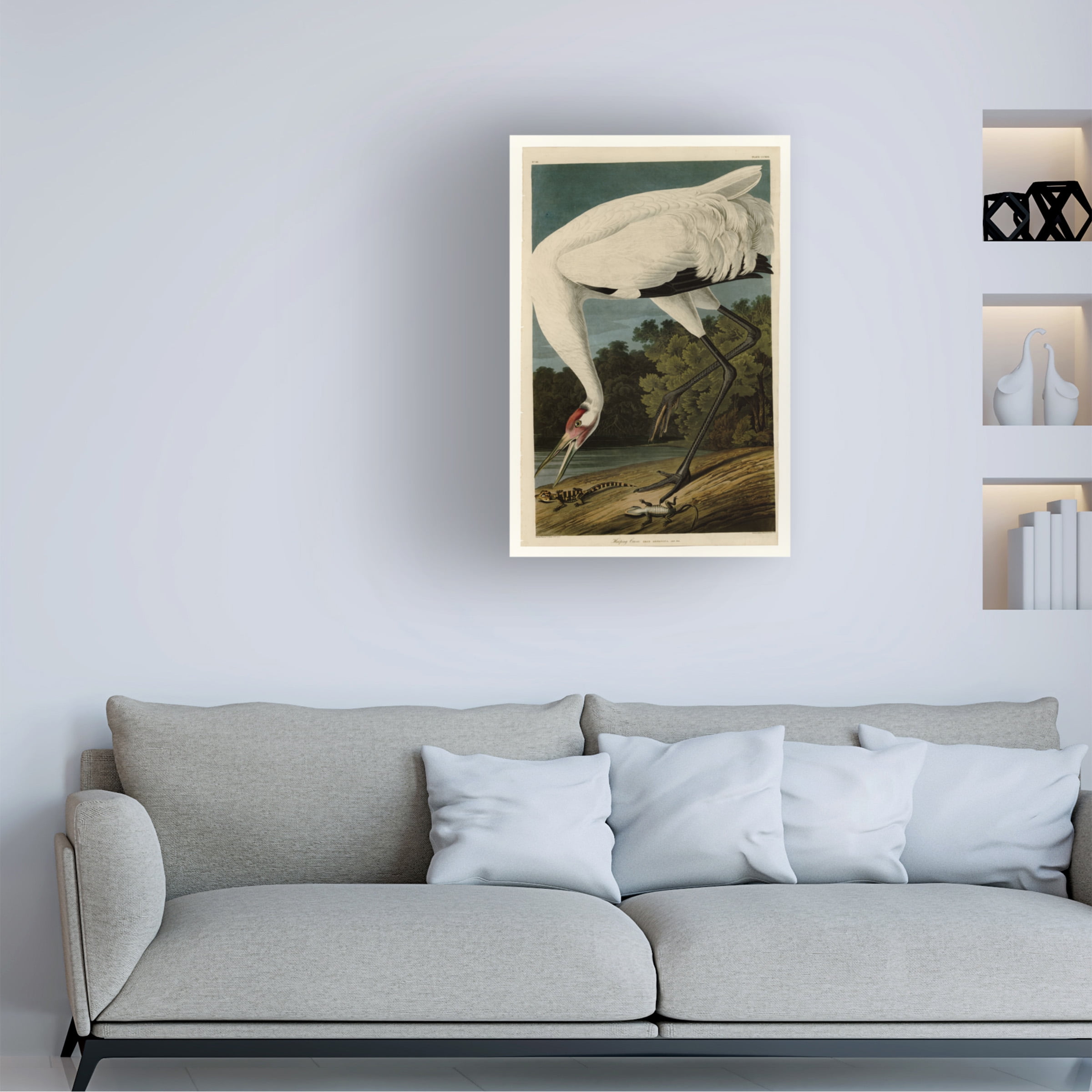 John James Audubon 'Whooping Crane' Canvas Art