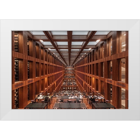 Cuomo, Massimo 32x23 White Modern Wood Framed Museum Art Print Titled - Library in Berlin