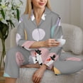 thumbnail image 6 of Fuzoiu Cute Geese Print Women's Long-Sleeved Pajama,Lounge Button Down Nightwear,Womens Notch Collar Pajama Set-Medium, 6 of 7