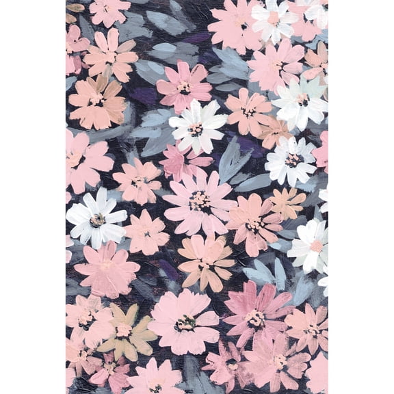 Pink Daisies Painting Print on Wrapped Canvas