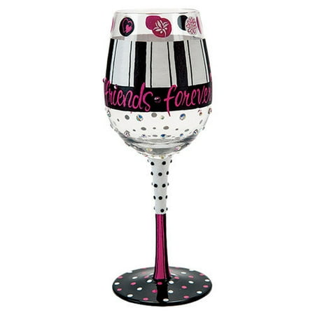 Lolita from Enesco Girlfriends Forever Wine Glass, Multicolor