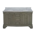 thumbnail image 2 of Katherine 60" Double Bathroom Vanity with Weathered Gray Cabinet and Carrara Marble Top, 2 of 6