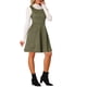 thumbnail image 4 of Vestido Pinafore INSPIRE CHIC sin mangas para mujer, vestido casual vintage de camiseta de ante sintético en verde ejército, 4 of 6