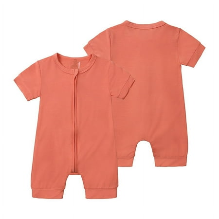 

Baby Boy Girl Bamboo Fiber Baby Clothes Zipper Jumpsuit Crawl Suit Tor 3-24M