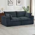 thumbnail image 5 of Aukfa 78.8" Cloud Comfy Sofa, 24" Deep Seat Loveseat Couch, Corduroy Modular Boneless Couch for Living Room, Dark Gray, 5 of 8