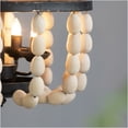 thumbnail image 5 of JERFIT 4-Light Beaded Wood Chandelier with Adjustable Chain, Vintage Ceiling Light Fixture for Dining Room Kitchen Entryway Foyer, Cream Finish, Hardwired, No Bulb Included, 5 of 5
