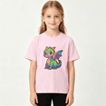 thumbnail image 2 of Cute Magical Dragon Girls Graphic Tee, Colorful Rainbow Fantasy 100% Cotton Kids Short Sleeve T-Shirt, 2 of 5