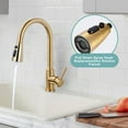 thumbnail image 4 of Wowow Kitchen Faucet Head Replacement Gold, 3 Function Pull Out Spray Nozzle with 9 Adapters for Kitchen Sink Faucet，US Standard for Moen Kohler Delta Faucets G1/2 Male Connector, 4 of 5