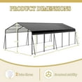thumbnail image 2 of 13 x 26.5 FT Metal Carport for 2 Cars, Heavy-Duty Steel Car Canopy with Scratch-Proof Film & Kit, Outdoor Metal Garage Shelter for Cars, Trucks, Boats, RV, 2 of 7