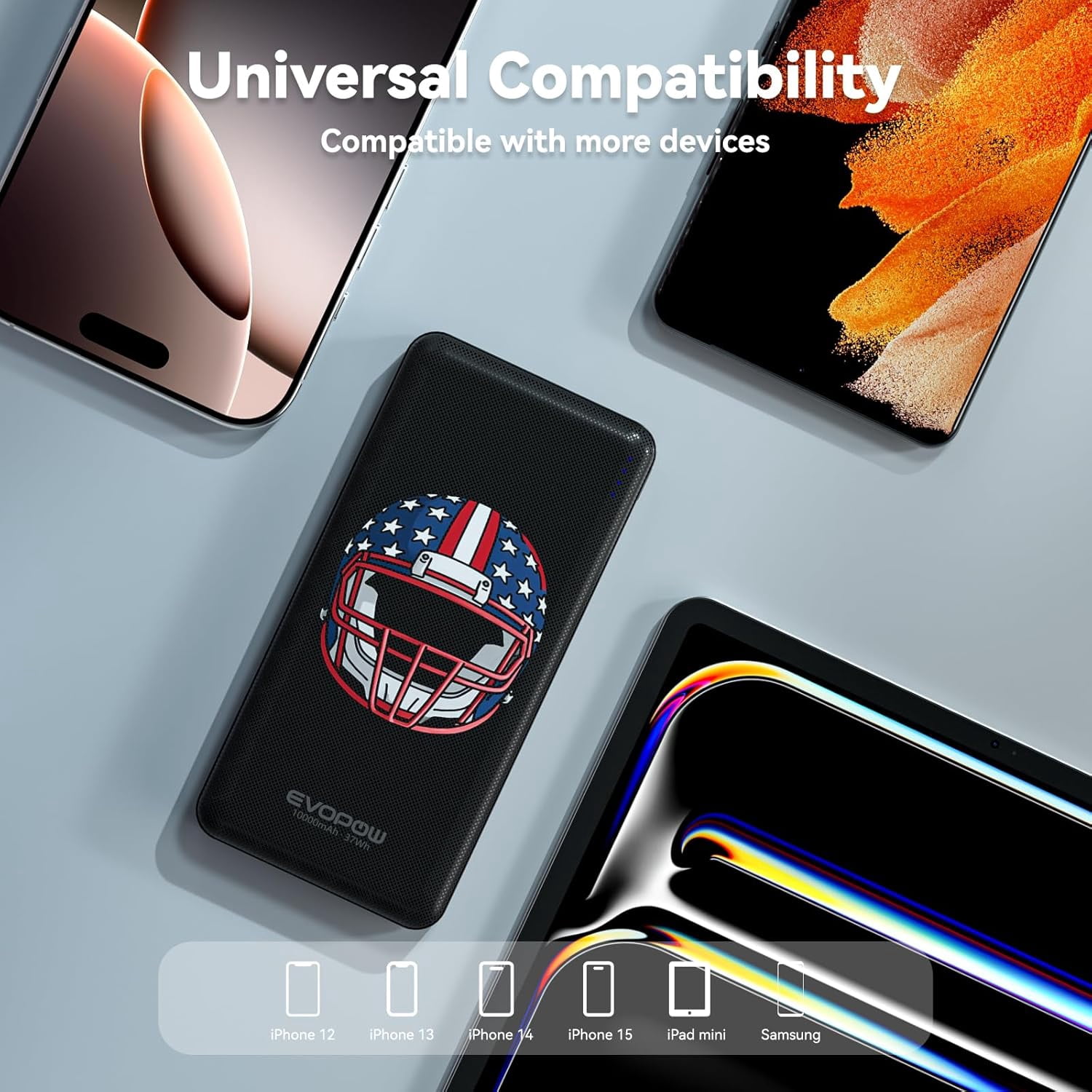 2-Pack 10000mAh Portable Charger, Ultra Slim Power Bank, 15W USB-C Fast Charging Battery Pack, Power Bank for iPhone 15/14/13/12, Galaxy S24/23/22/21, Pixel Heated Vest and etc