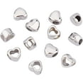 thumbnail image 2 of 12Pcs 10mm Stainless Steel Heart European Beads Heart Spacer Beads Heart Large Hole Beads Metal Heart Loose Beads 5mm Hole Valentine's Day Beads for Jewelry Making DIY Findings, 2 of 9