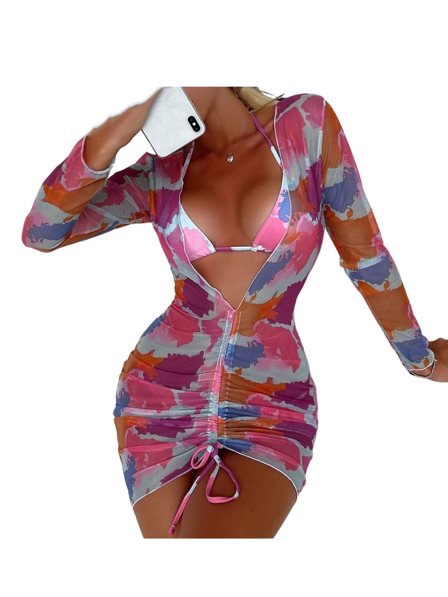 Women 3 Piece Bikini Sets Halter 