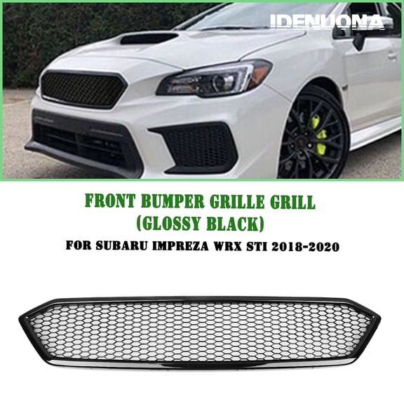 Front Bumper Grille Mesh Grill For Subaru Impreza WRX STI 2018-2021 Black