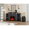 thumbnail image 2 of BOSHIRO 72 Inch Electric Fireplace with Mantel, TV Stand for TVs Up to 80 Inch, 23" Fireplace Insert with Remote Control, Blue, 2 of 9