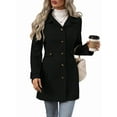 thumbnail image 2 of Women'S Winter Classic Outwear Overcoat with Pockets Single Breasted Pea Coat Black S, 2 of 9