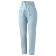 thumbnail image 2 of Vedolay Baggy Jeans for Women Bell Bottom Jeans High Waisted Ripped Flare Wide Leg Denim Pants,Light Blue S, 2 of 5