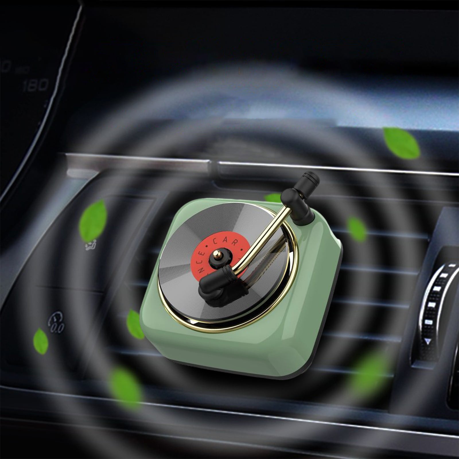 Fufafayo Phonograph Record Player Car Perfume Vent Clip, Retro Car Air Freshener Diffuser, Decorative Ornaments for Car Air Conditioner , Aromatherapy Decor for Dashboard