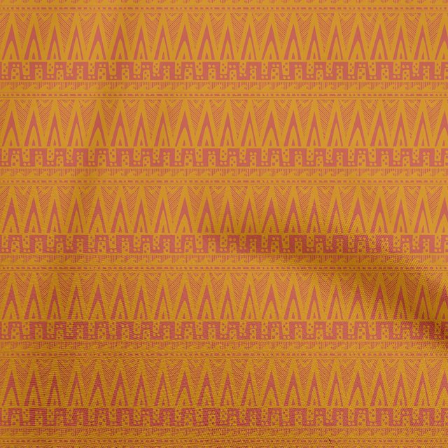 oneOone Polyester Spandex Gamboge Yellow Fabric Tribal Sewing Craft Projects Fabric Prints By Yard 56 Inch Wide