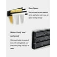 thumbnail image 3 of 3 Swing Arms Towel Holder Wall Mount Towel Rack Dish Rag Dishcloths Washcloth Storage Organizer Hanger Swivel Hand Towel Bar(black), 3 of 5