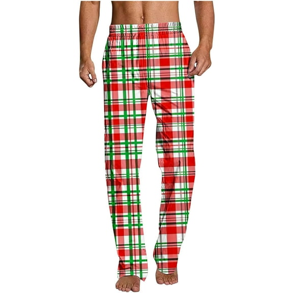 Guluxicc Mens Christmas Pajama Pants Straight Leg Elastic Waist Lounge Pants Graphic Loungewear Lightweight Sleepwear, Multicolor