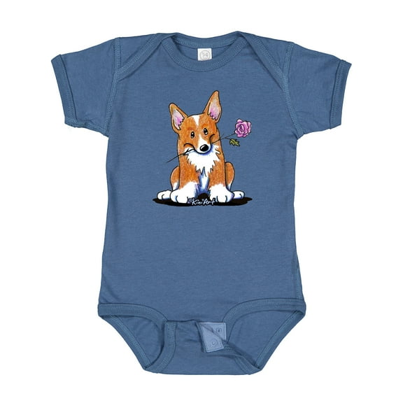 Inktastic Flower Corgi Boys or Girls Baby Bodysuit