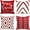 Wine Red-geometric, variant on Decorative Throw Pillow Covers 20x20 Inch Wine Red Pillow Covers for Couch Sofa Living Room Bedroom,Farmhouse Outdoor Throw Pillow Cover,Modern Geometric Linen Square Throw Pillow Case Set of 4
