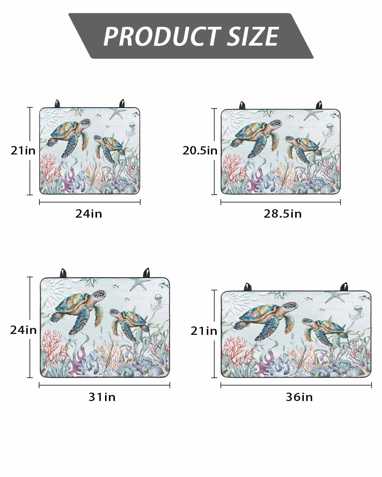 Stove Top Covers for Electric Stove, Coastal Turtle Glass Stovetop Cover Protector, Ocean Starfish Coral Nautical Octopus Induction Cooktop Protector Oven Mat for Kitchen Countertop 24"x21"
