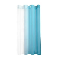 Light Blue Gradient Curtains 52x63 Inches Semi Sheer Ombre Window Panels Light Filtering Polyester Faux Grommet for Home Decor